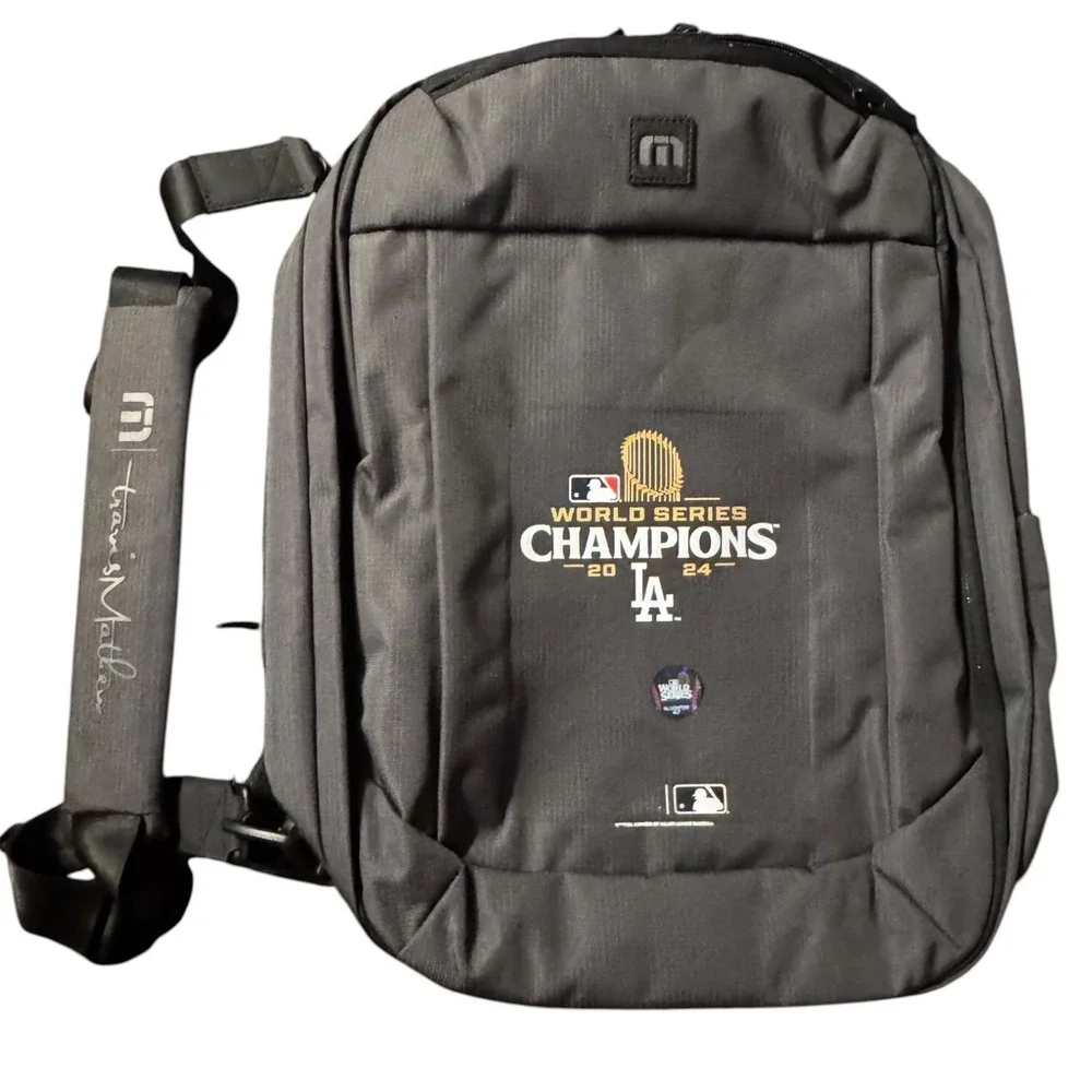TravisMathew Lateral Convertible Backpack Briefcase LA Dodgers World Series 2024